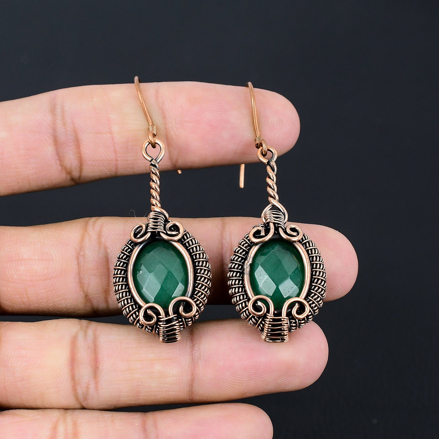 Emerald Green Gemstone Earrings