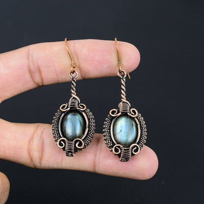 Blue Labradorite Gemstone Earrings