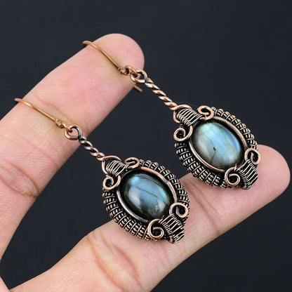 Blue Labradorite Gemstone Earrings