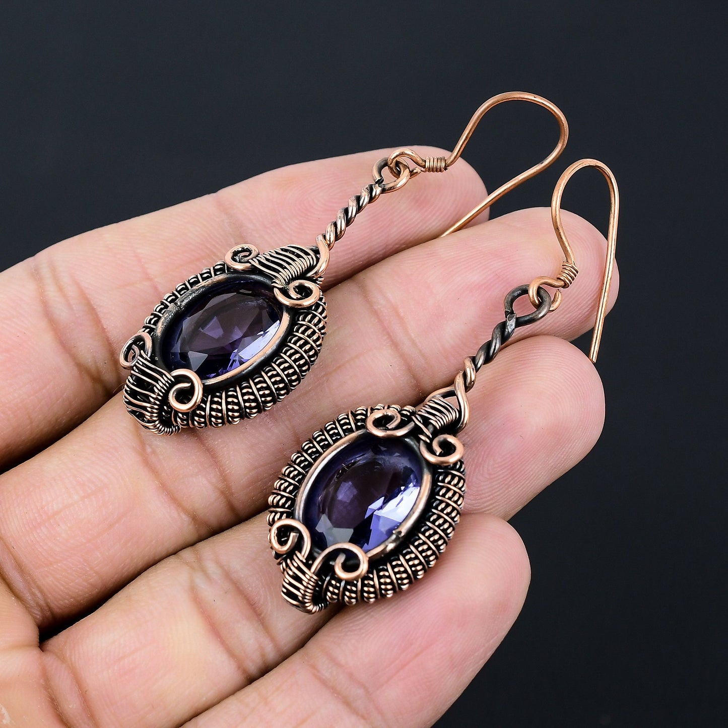 Blue Iolite Gemstone Earrings