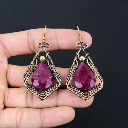 Red Ruby Gemstone Earrings