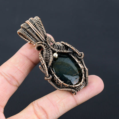 Green Bloodstone Gemstone Pendant