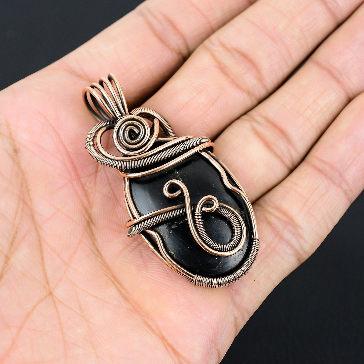 Black Shungite Gemstone Pendant