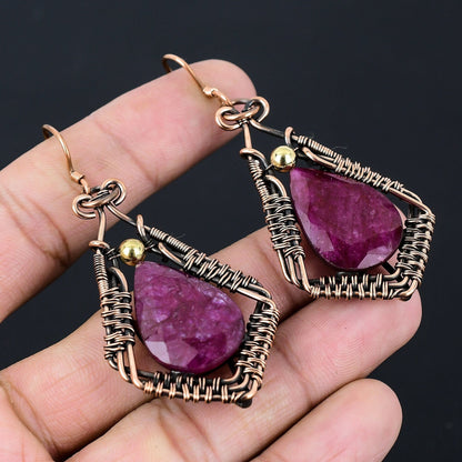 Red Ruby Gemstone Earrings