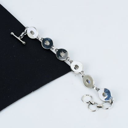 White Moonstone & Grey Labradorite Gemstone Bracelet