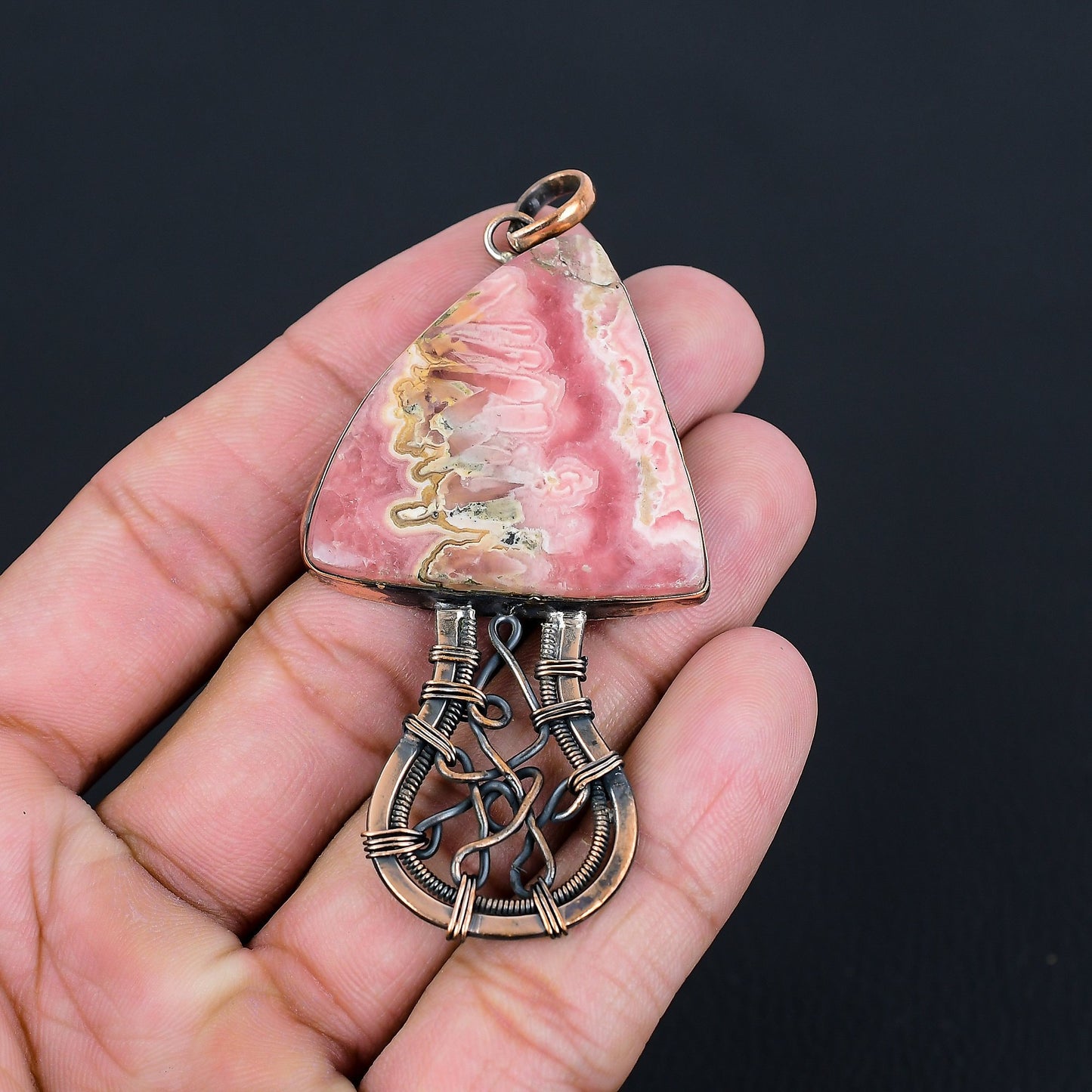 Pink Rhodochrosite Gemstone Pendant
