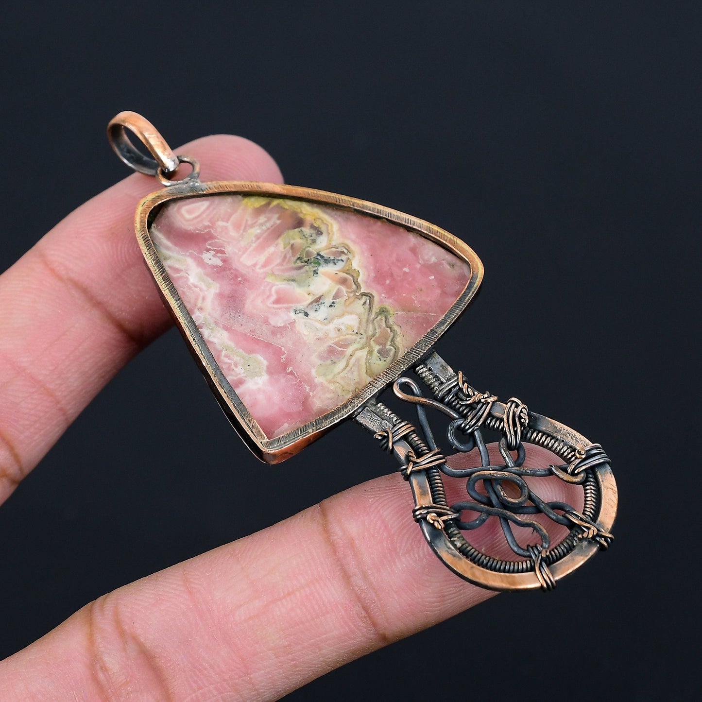 Pink Rhodochrosite Gemstone Pendant