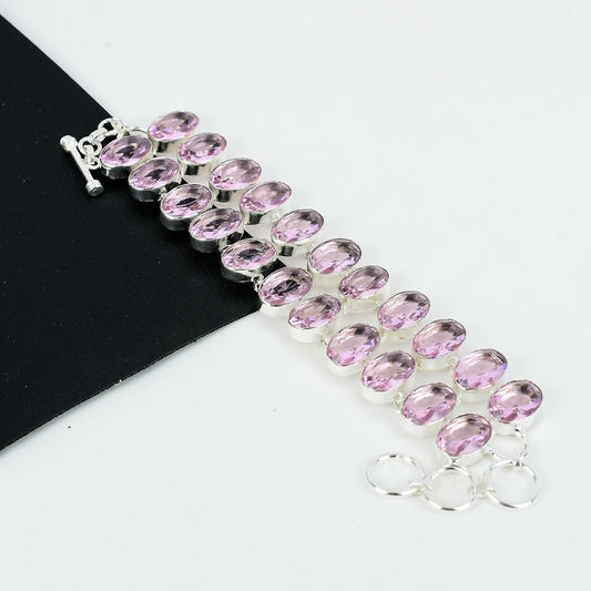 Pink Kunzite Gemstone Bracelet