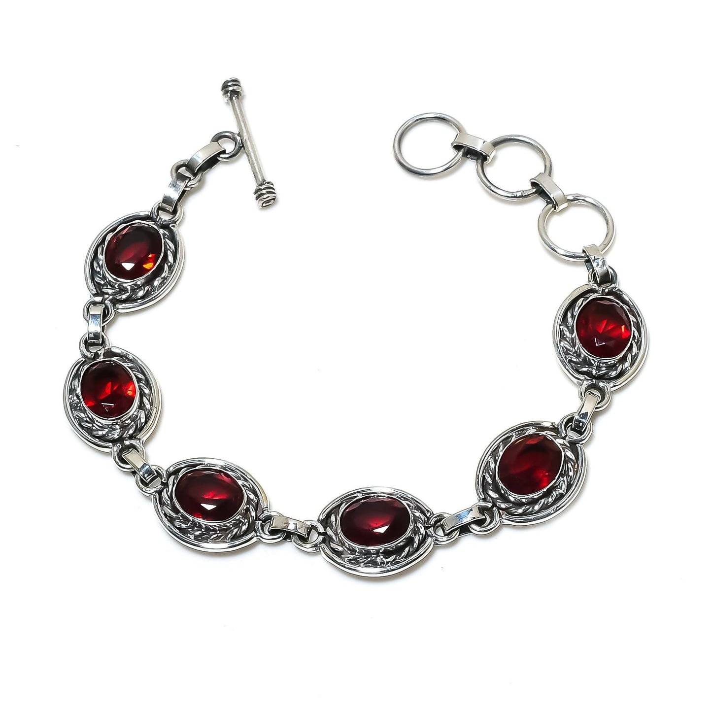 Red Garnet Gemstone Bracelet