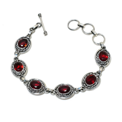 Red Garnet Gemstone Bracelet