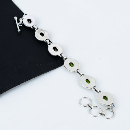 Peridot Green Gemstone Bracelet