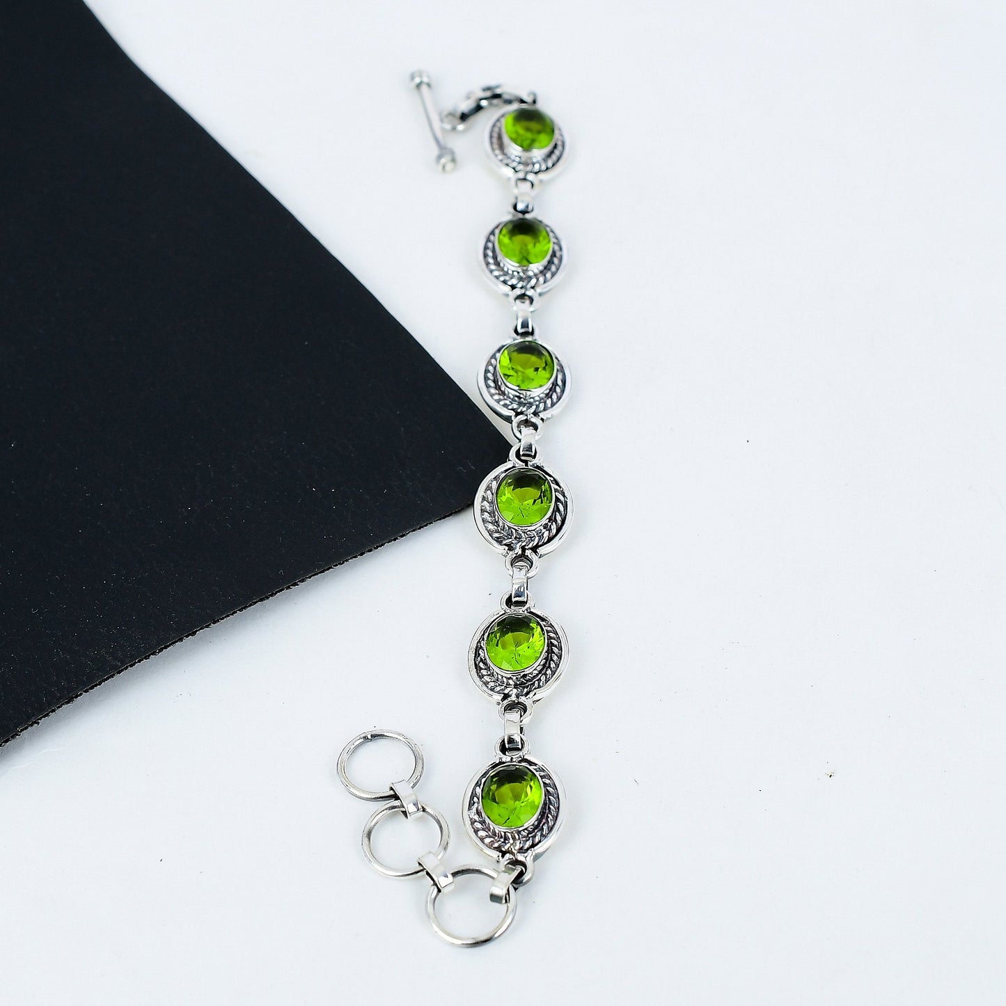 Peridot Green Gemstone Bracelet