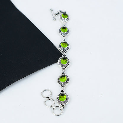 Peridot Green Gemstone Bracelet