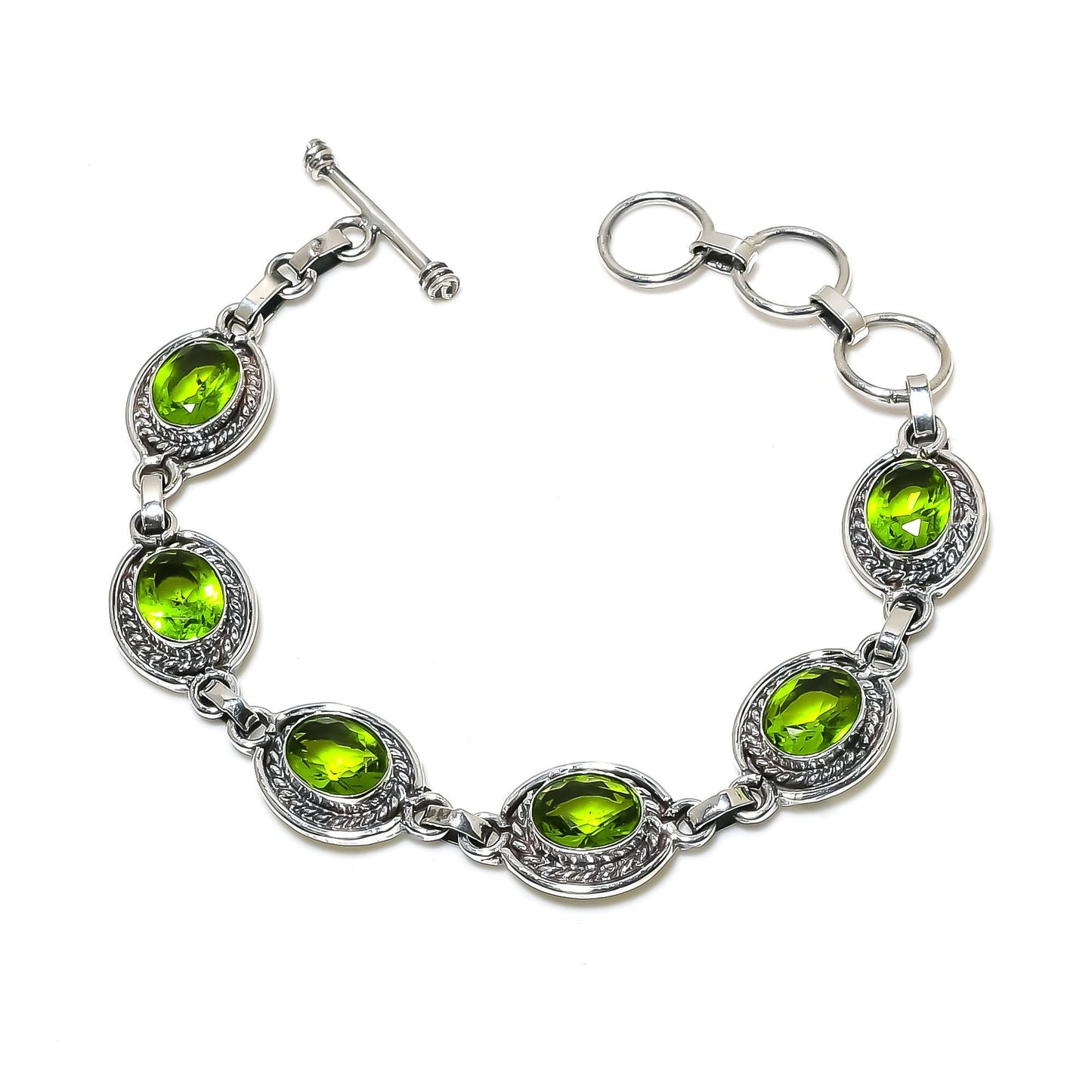 Peridot Green Gemstone Bracelet