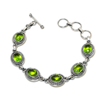Peridot Green Gemstone Bracelet