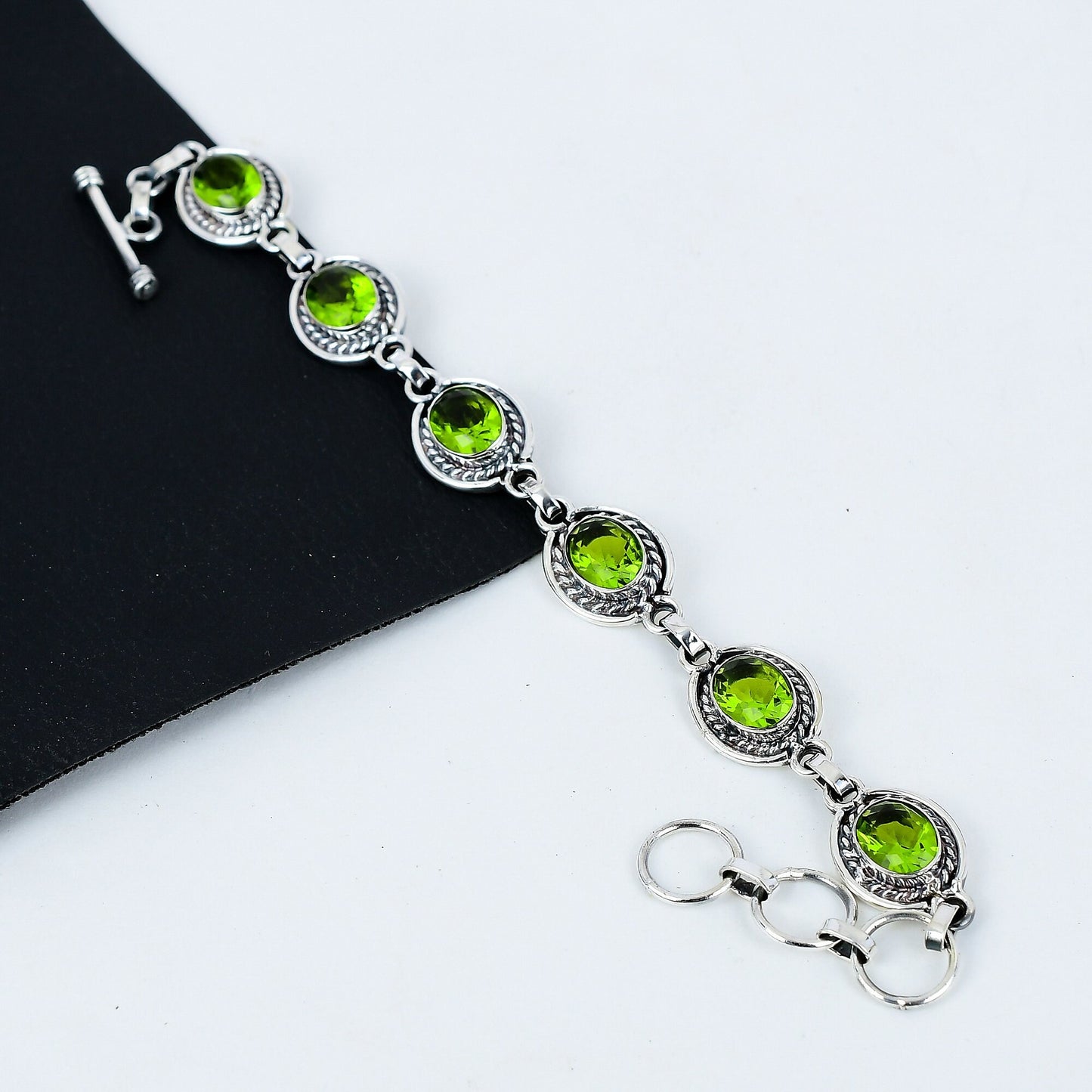 Peridot Green Gemstone Bracelet