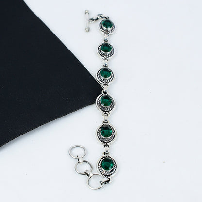 Green Tourmaline Sterling Silver Bracelet