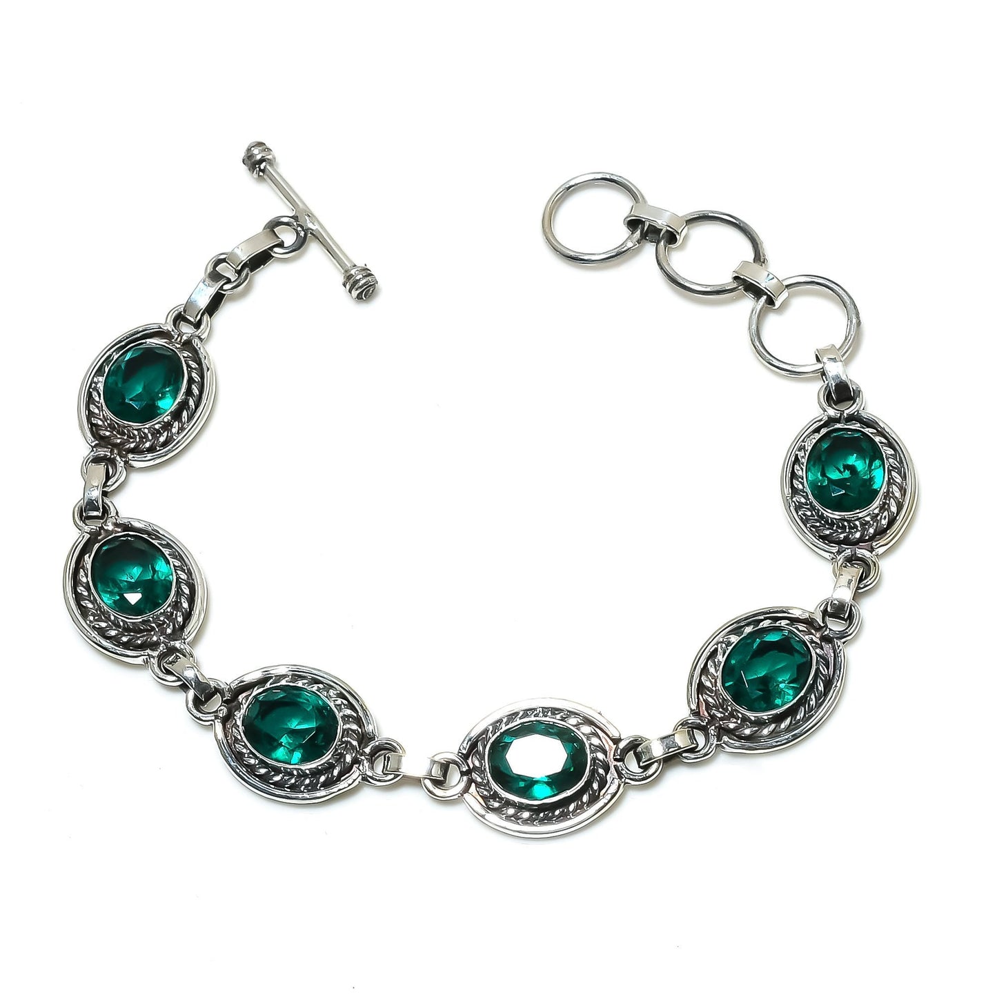 Green Tourmaline Sterling Silver Bracelet