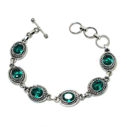 Green Tourmaline Sterling Silver Bracelet