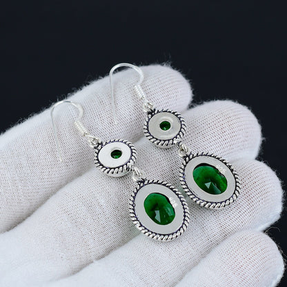 Green Tourmaline Sterling Silver Earrings