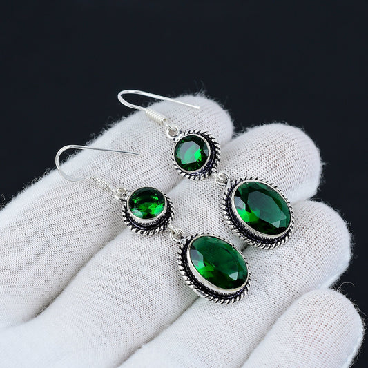 Green Tourmaline Sterling Silver Earrings