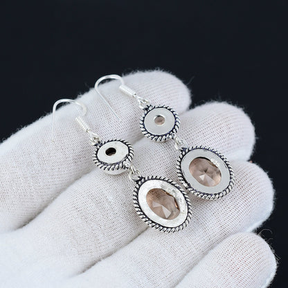 Pink Morganite Gemstone Earrings