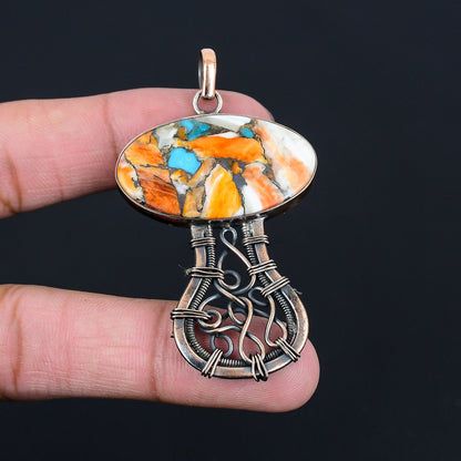 Orange Turquoise Gemstone Pendant