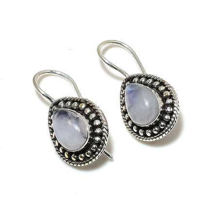 Rainbow Moonstone Sterling Silver Earrings