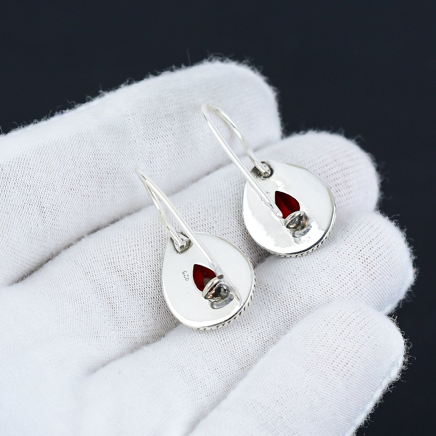 Red Garnet Gemstone Earrings