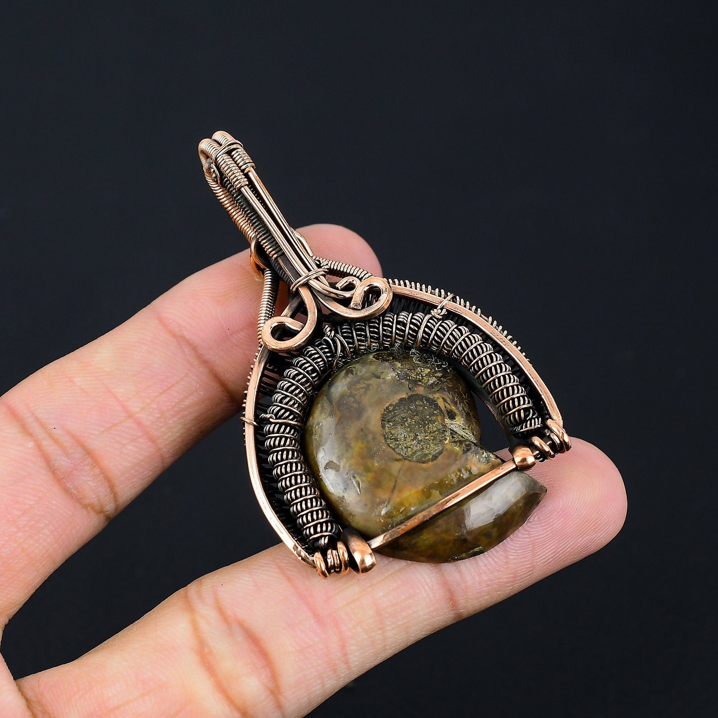 Brown Ammonite Gemstone Pendant