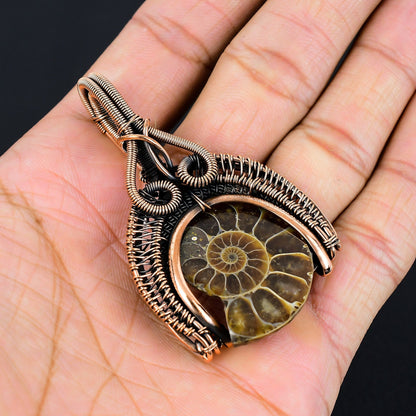Brown Ammonite Gemstone Pendant