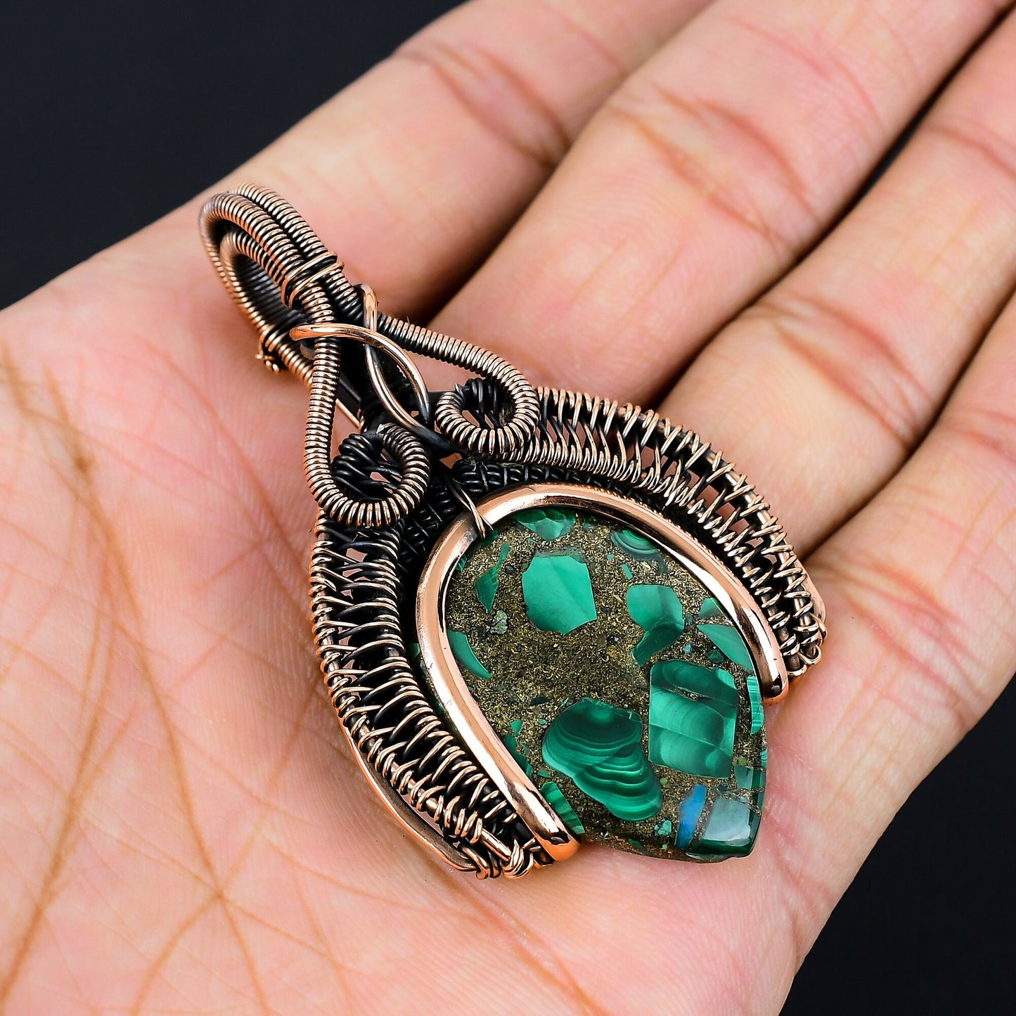 Green Malachite Gemstone Pendant