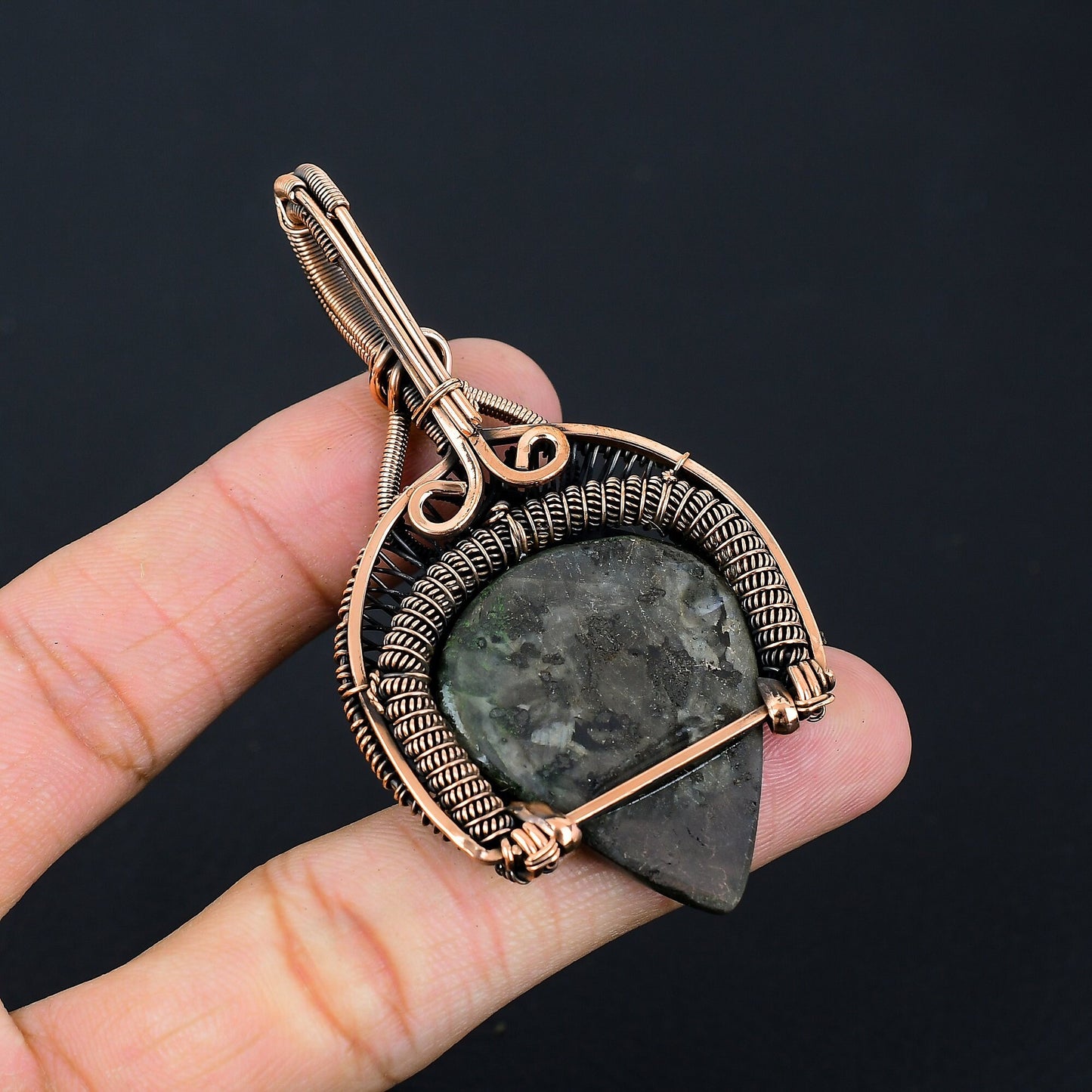 Grey Larvikite Gemstone Pendant