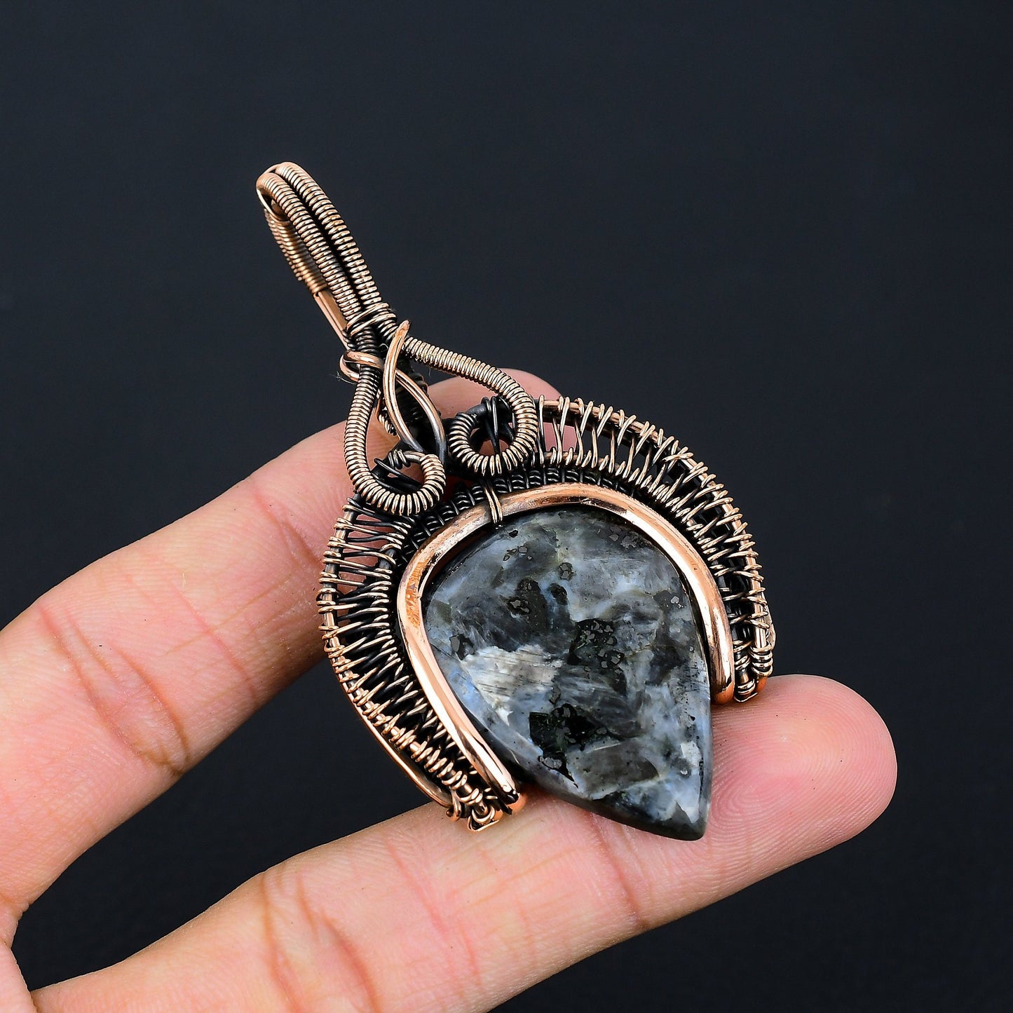 Grey Larvikite Gemstone Pendant