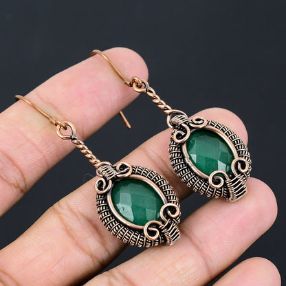 Emerald Green Gemstone Earrings