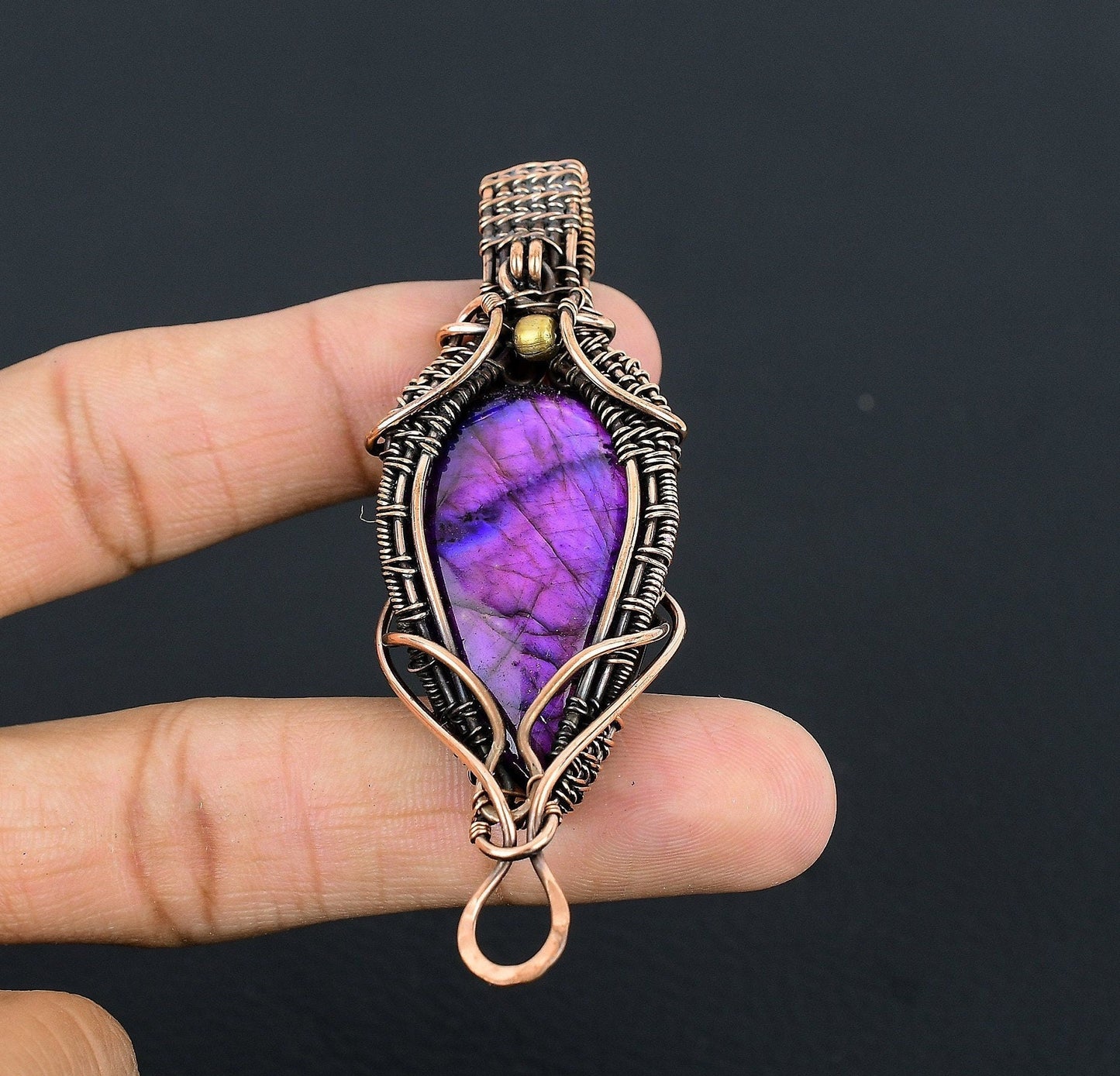 Purple Labradorite Gemstone Pendant