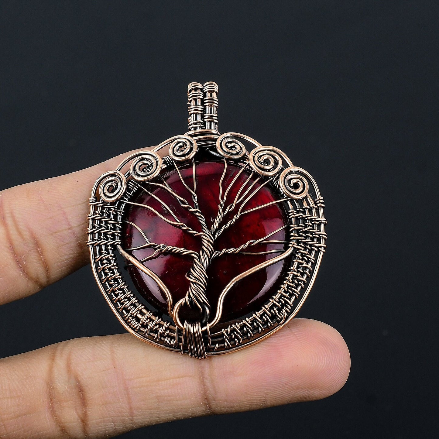 Red Flash Labradorite Gemstone Pendant