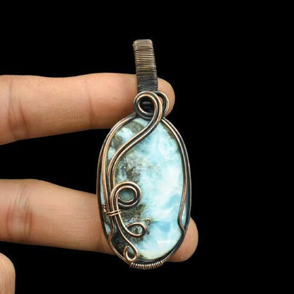 Blue Larimar Gemstone Pendant