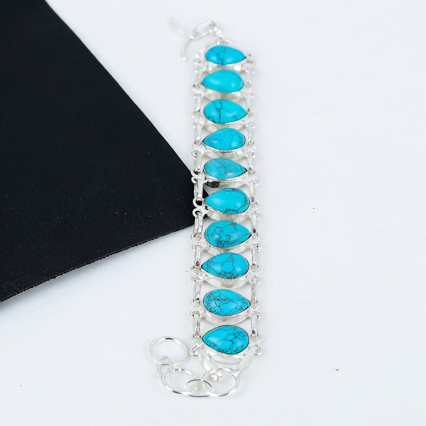 Turquoise Gemstone Sterling Silver Bracelet