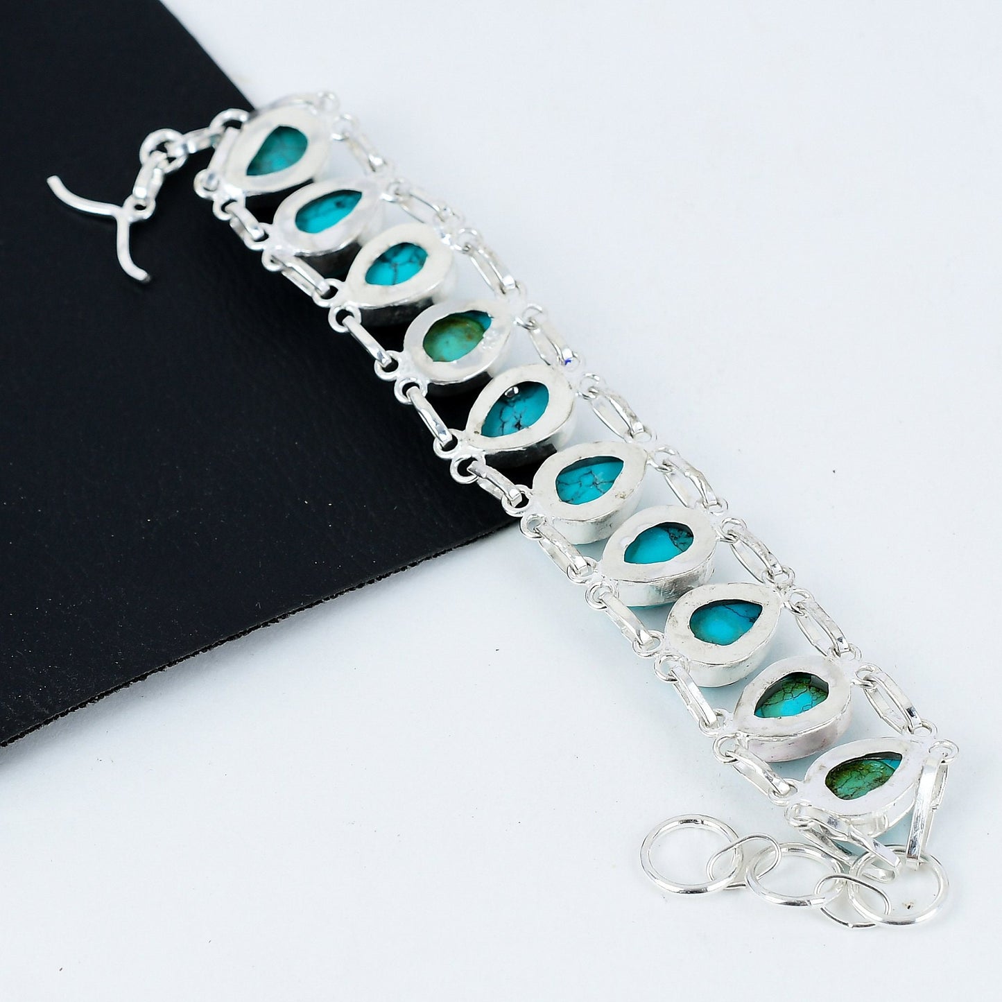 Turquoise Gemstone Sterling Silver Bracelet