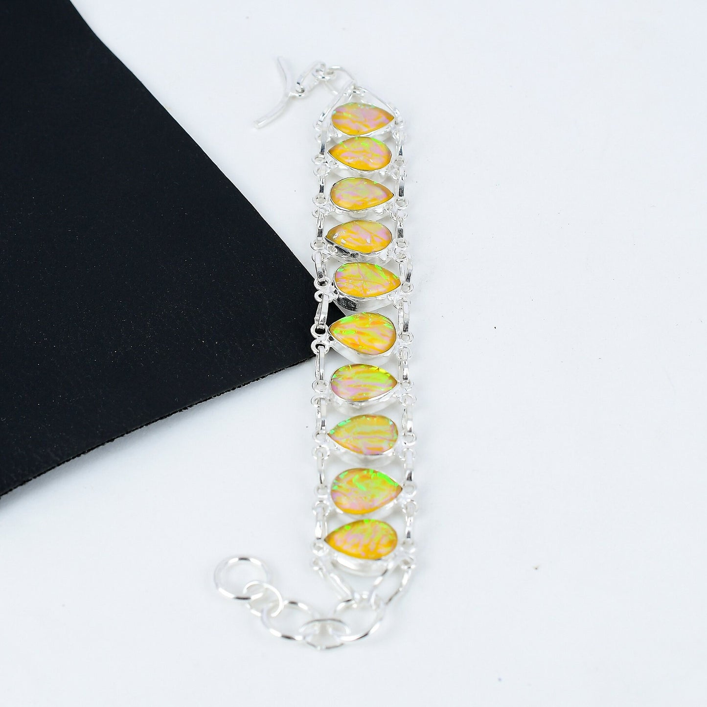 Yellow Fire Opal Gemstone Bracelet