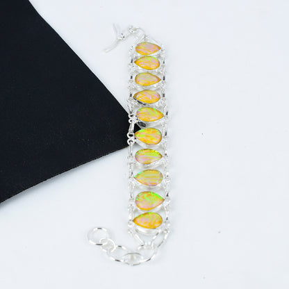Yellow Fire Opal Gemstone Bracelet