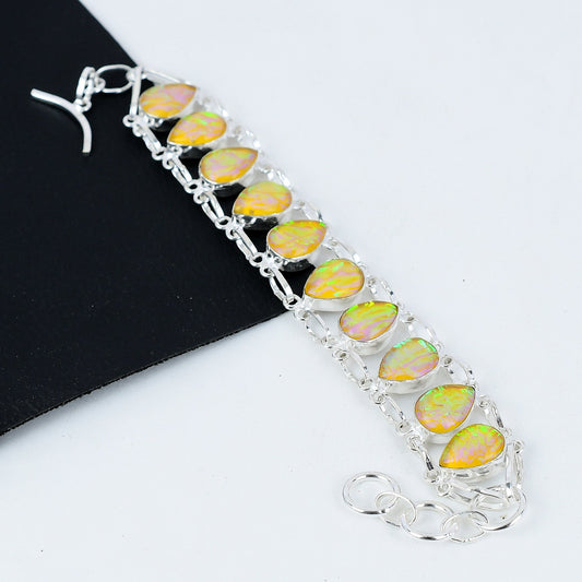 Yellow Fire Opal Gemstone Bracelet