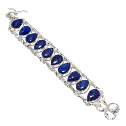 Blue Lapis Lazuli Sterling Silver Bracelet