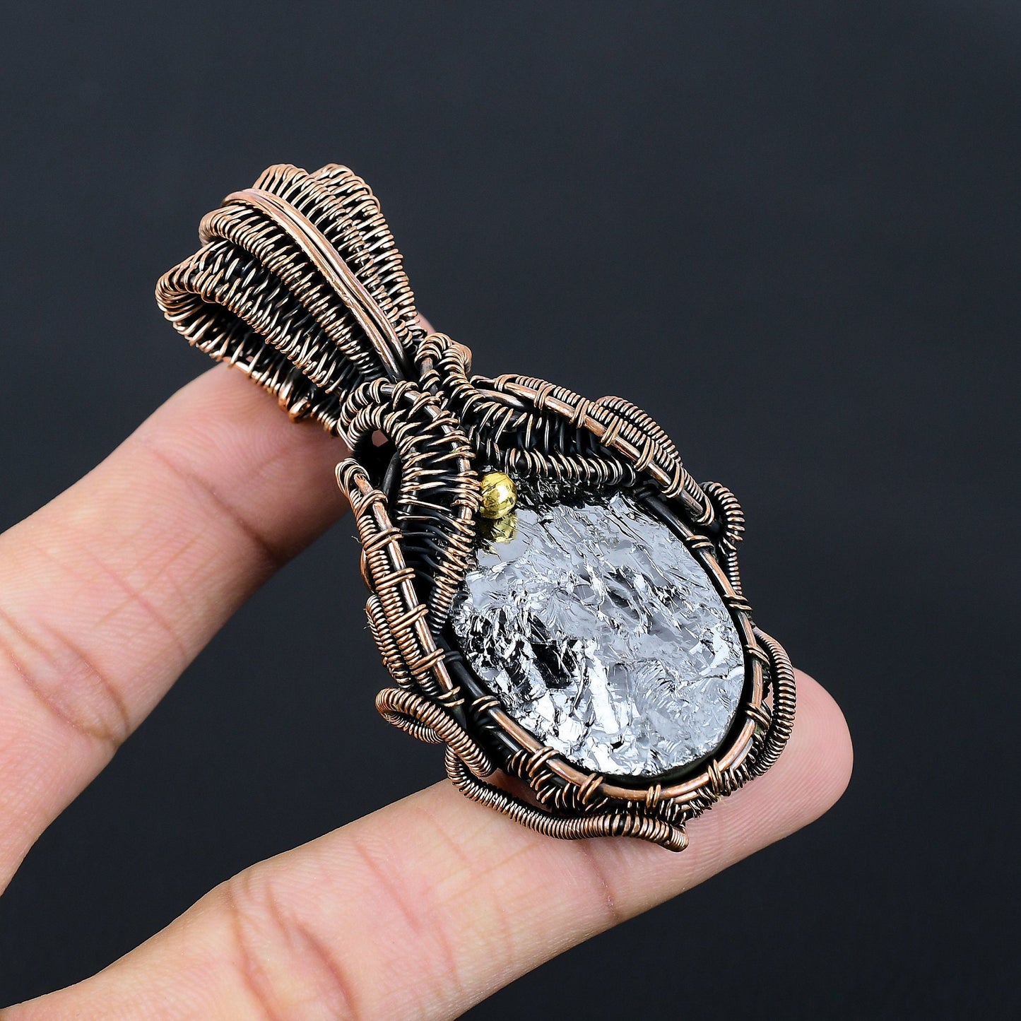Black Shungite Gemstone Pendant