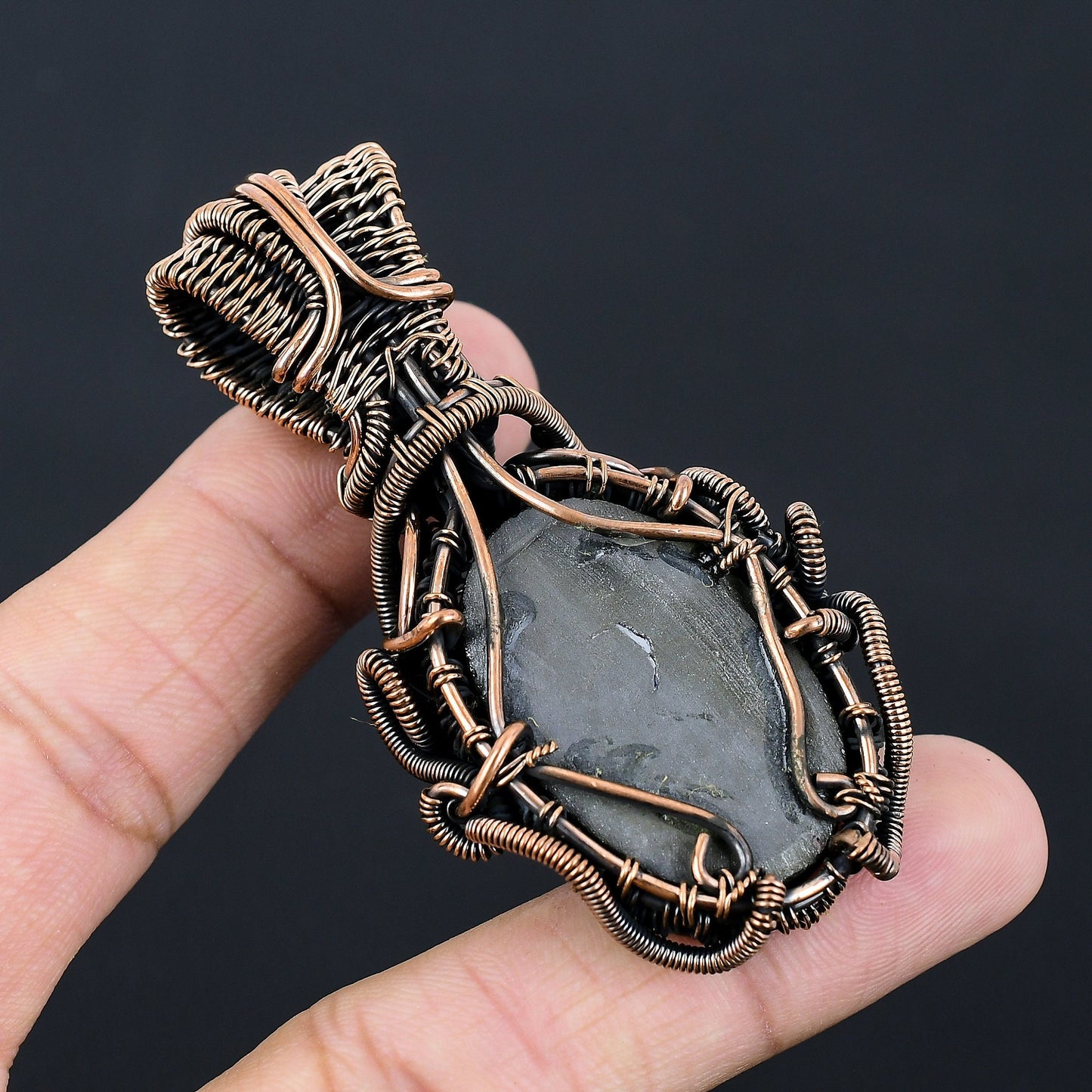 Black Shungite Gemstone Pendant