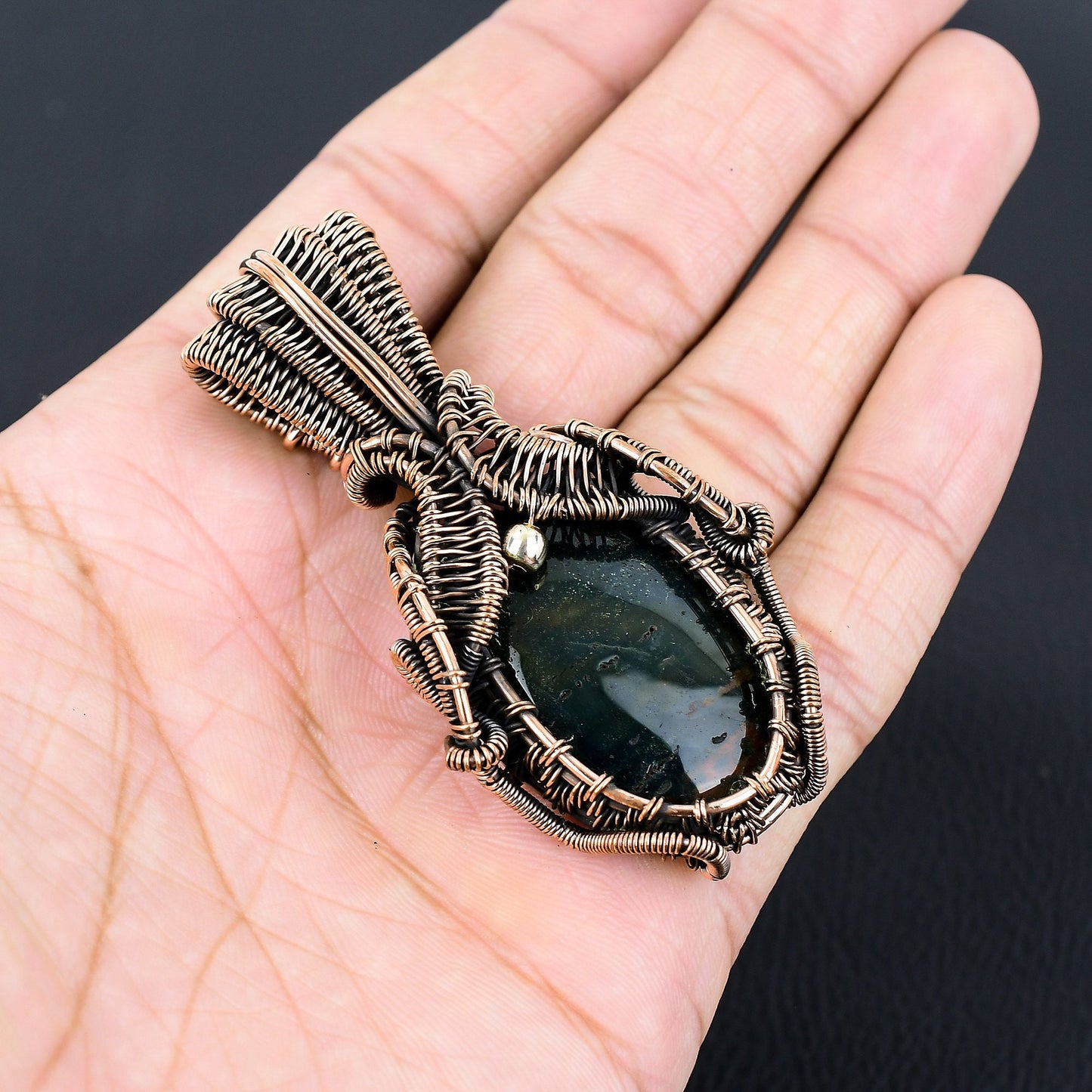 Green Bloodstone Gemstone Pendant