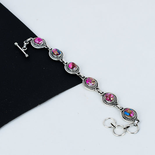 Turquoise Gemstone Silver Bracelet