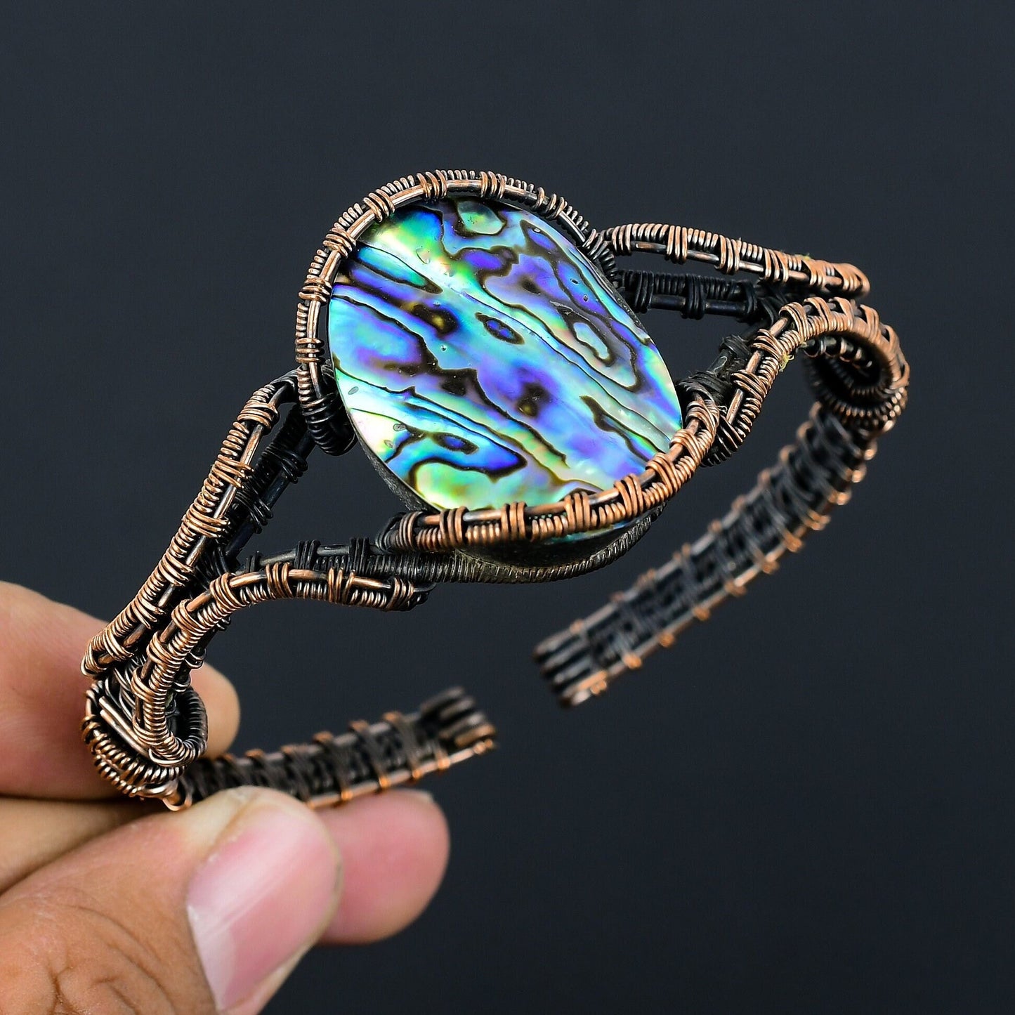 Blue-Green Abalone Gemstone Bracelet