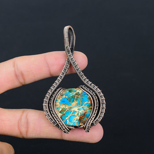 Blue Sea Jasper Gemstone Pendant
